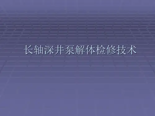 长轴深井泵检修技术分解