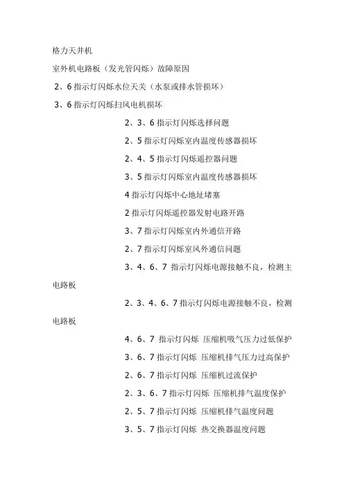格力空调故障代码