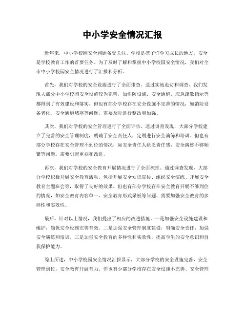 中小学安全情况汇报