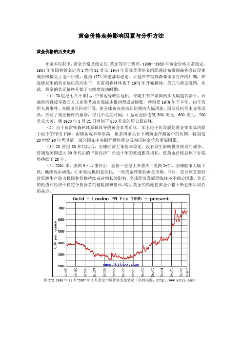 黄金价格走势分析
