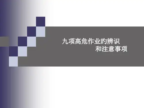 九项高危作业危害辨识和注意事项