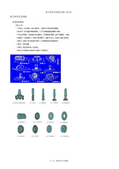 铣刀种类及规格(含图)甄选