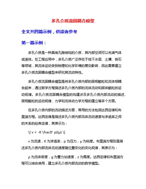多孔介质流固耦合模型