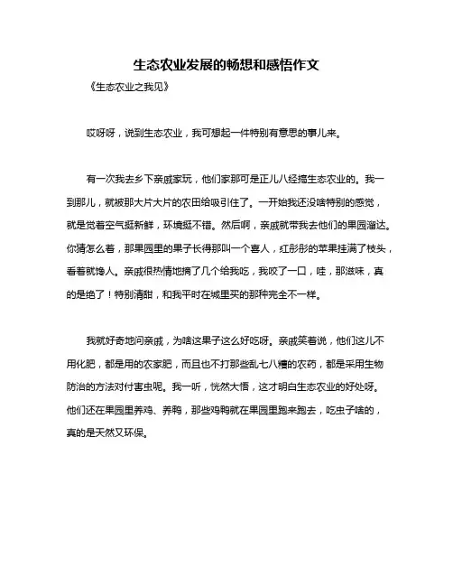 生态农业发展的畅想和感悟作文