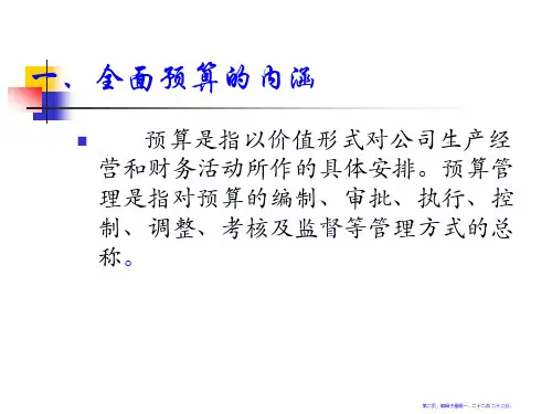 关于预算管理概述69页PPT