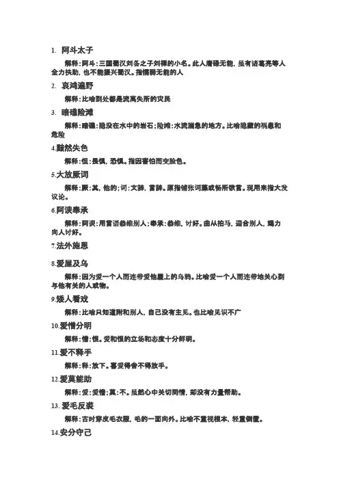 [VIP专享]100个成语及解释