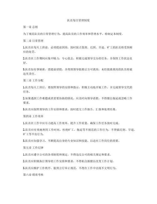 队员每日管理制度