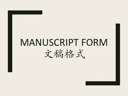 Chapter 1 Manuscript Form