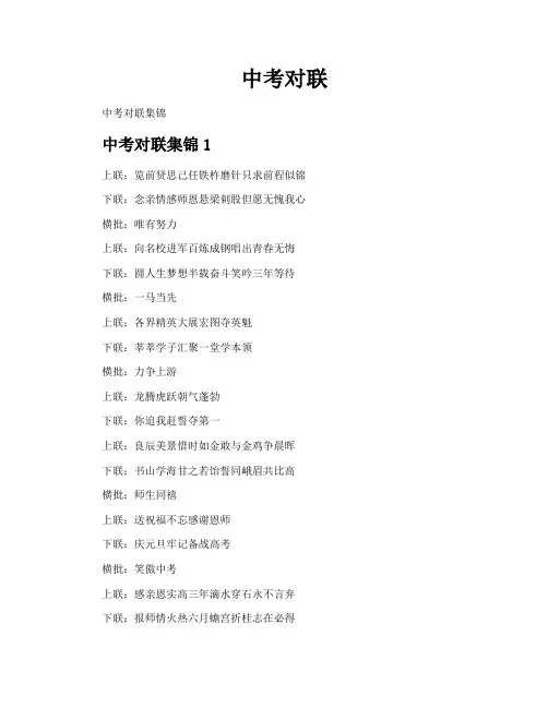 中考对联-专业文档!