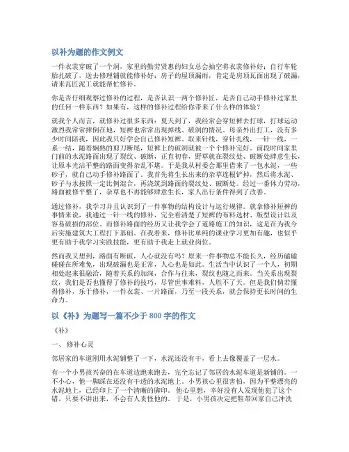 以补为题的范文