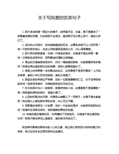 关于写风景的优美句子