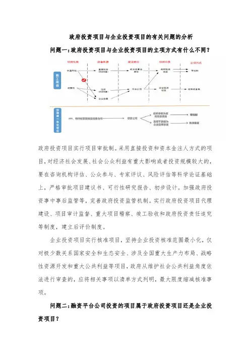 政府投资项目与企业投资项目的有关问题的分析(1)