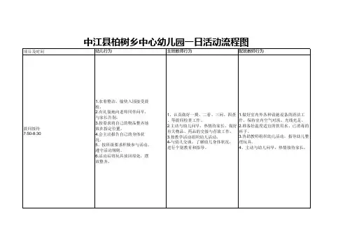 幼儿园督导评估(一日活动流程图)