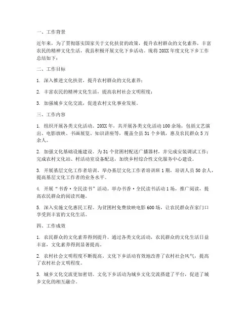 文化下乡工作总结报告范文