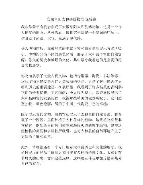 安徽阜阳太和县博物馆 观后感