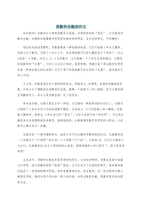 质数和合数的作文