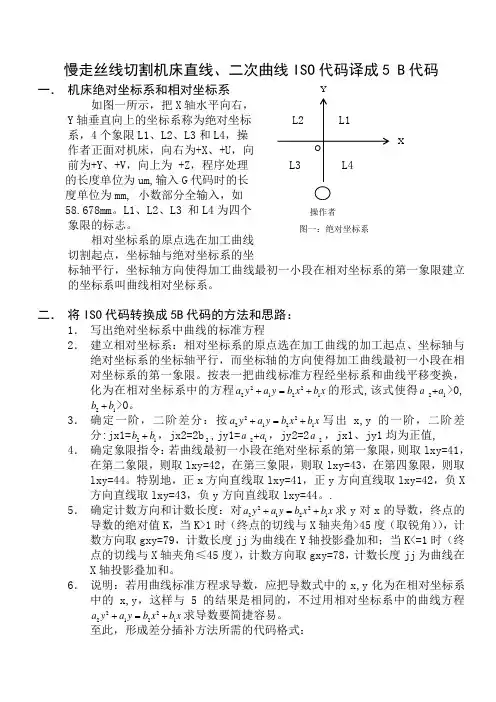南航慢走丝线切割机床ISO代码编程
