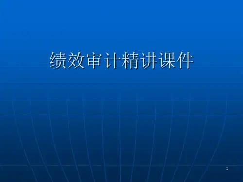 绩效审计精讲课件PPT