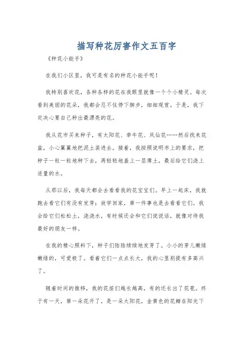 描写种花厉害作文五百字