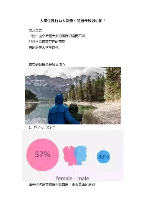 大学生性行为大调查：简直开放到可怕！