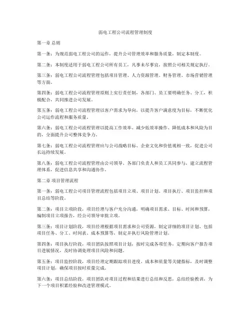 弱电工程公司流程管理制度