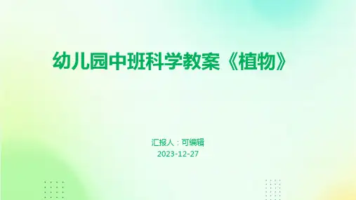 幼儿园中班科学教案《植物》ppt