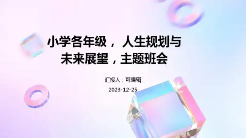 小学各年级, 人生规划与未来展望,主题班会ppt
