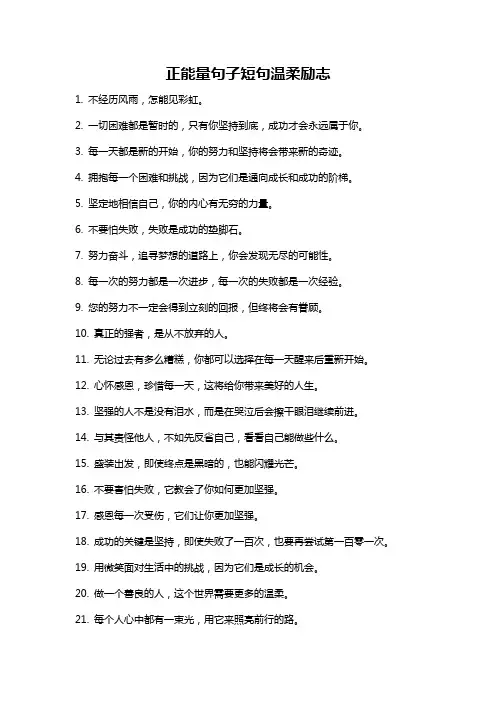 正能量句子短句温柔励志