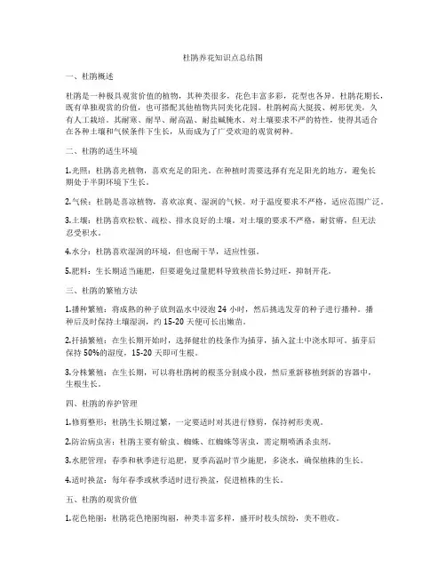 杜鹃养花知识点总结图