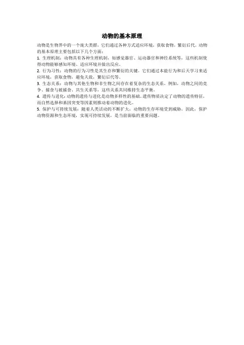 动物的基本原理