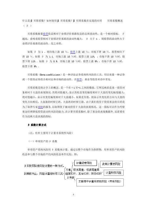 什么是β 贝塔系数？如何使用β 贝塔系数？β 贝塔系数在实战的应用  贝塔系数概述( β )