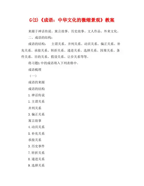 G(2)《成语：中华文化的微缩景观》教案