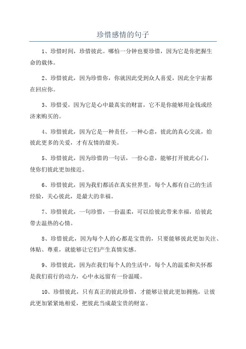 珍惜感情的句子
