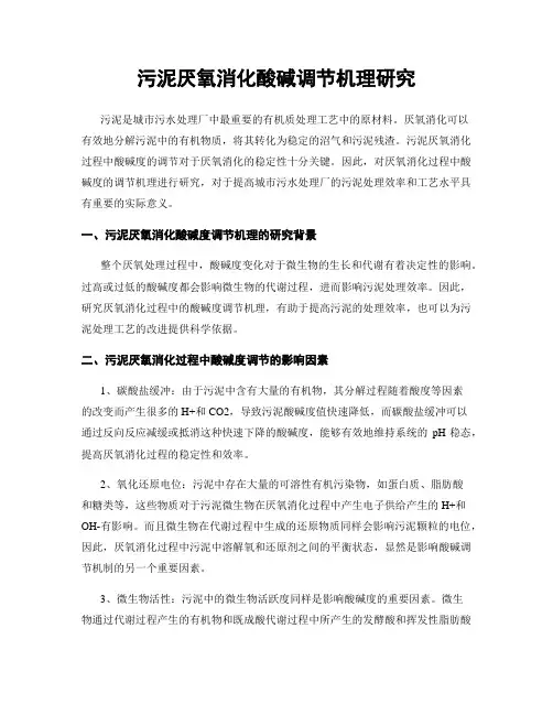 污泥厌氧消化酸碱调节机理研究