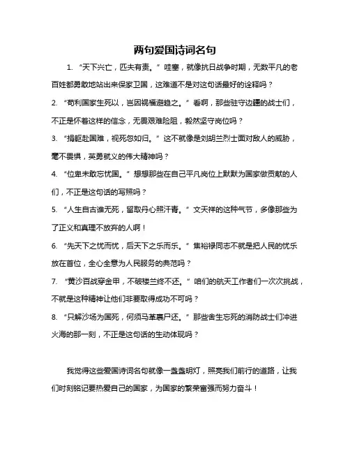 两句爱国诗词名句
