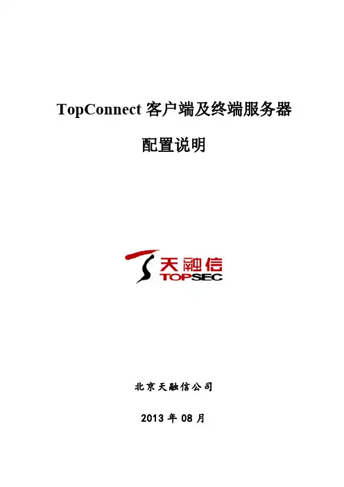 TopConnect客户端及终端服务配置说明