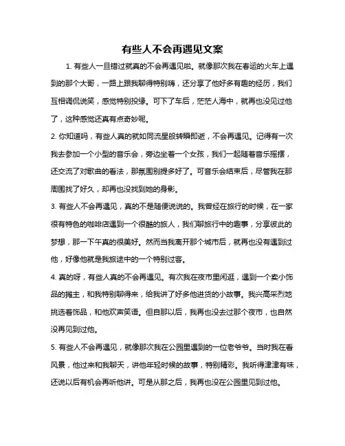 有些人不会再遇见文案