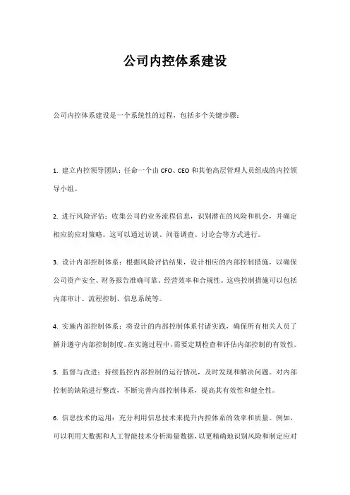 公司内控体系建设
