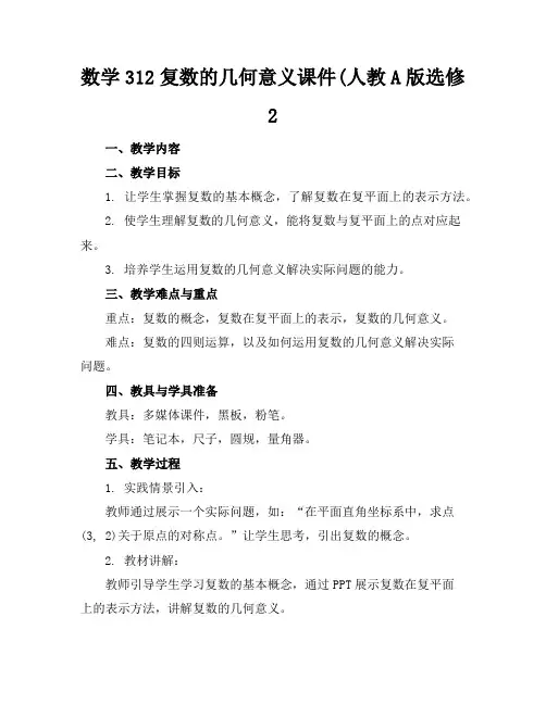 数学312复数的几何意义课件(人教A版选修2