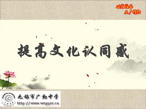 苏人版九年级上册道德与法治《提高文化认同感》课件公开课 (3)