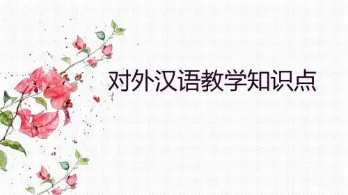 对外汉语教学语法点简析