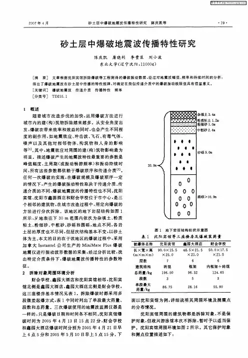 砂土层中爆破地震波传播特性研究