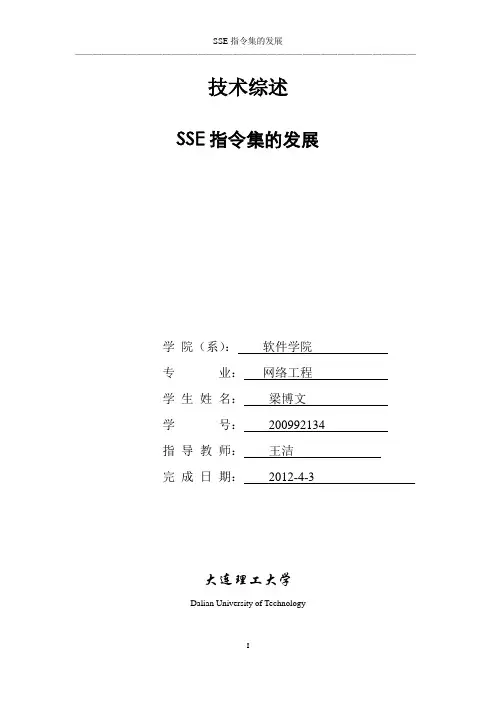 技术综述-SSE指令集的发展
