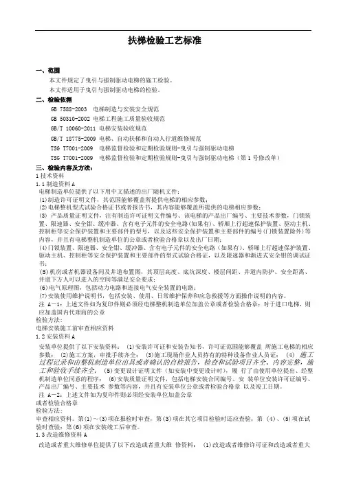 电梯(扶梯)检验规则