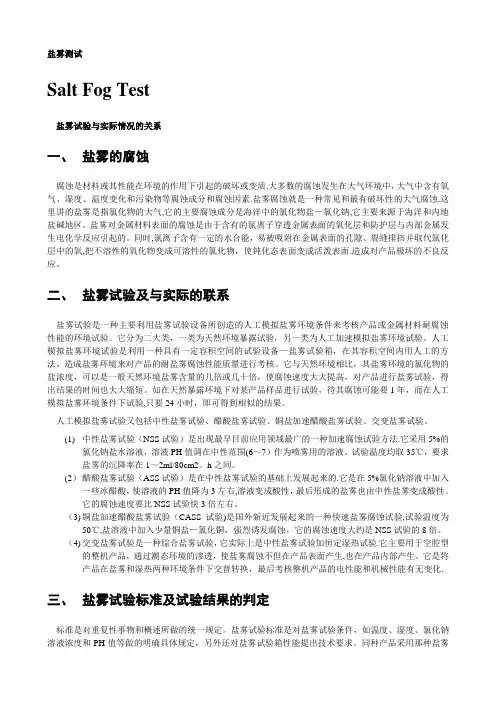 盐雾试验判定标准