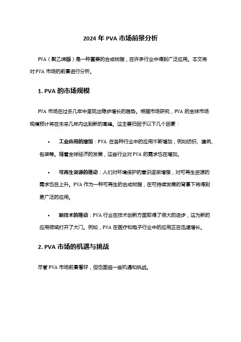 2024年PVA市场前景分析