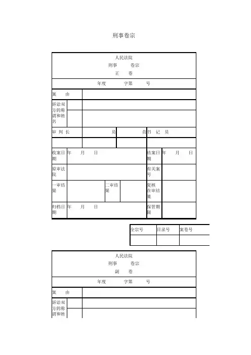 刑事卷宗2021范本