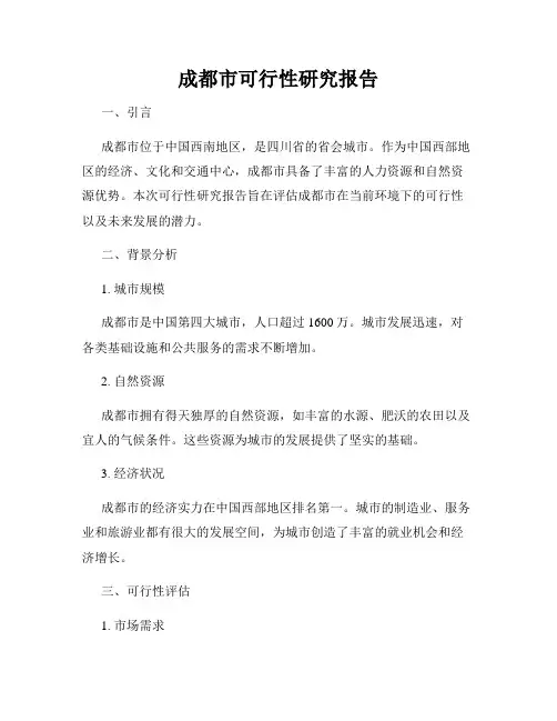 成都市可行性研究报告