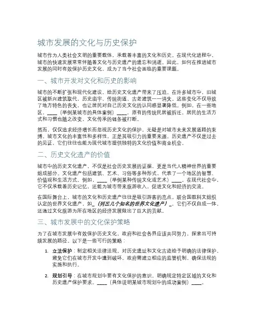 城市发展的文化与历史保护