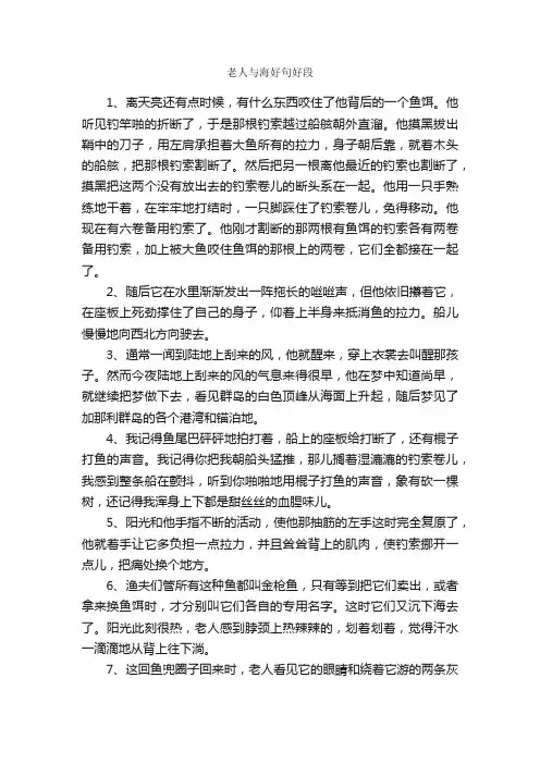 老人与海好句好段_好词好句